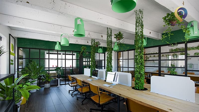 Thiết kế văn phòng 40m2 phong cách xanh